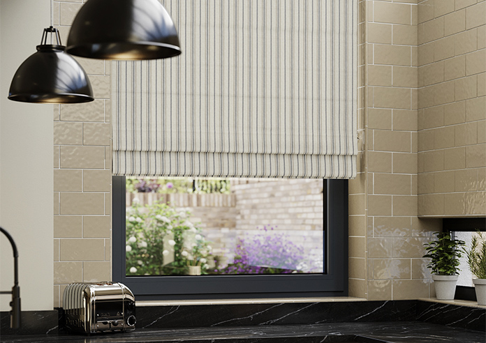 Santorini Stripe, Beachwood - Roman Blind - Image 5
